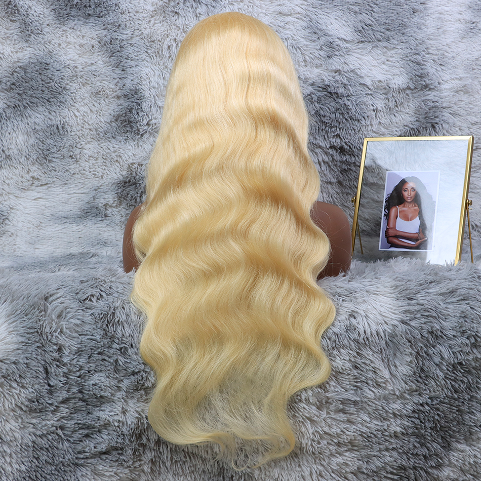 613 Blonde Brazilian, Cuticle Aligned, 13*4 Transparent Lace Frontal, 24-inch Virgin Hair Human Wig